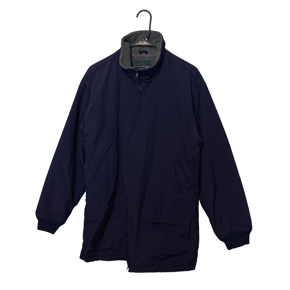Vintage J Crew Jacket Mens Small Navy Oarsman Fleece Lined Chore Barn Field USA